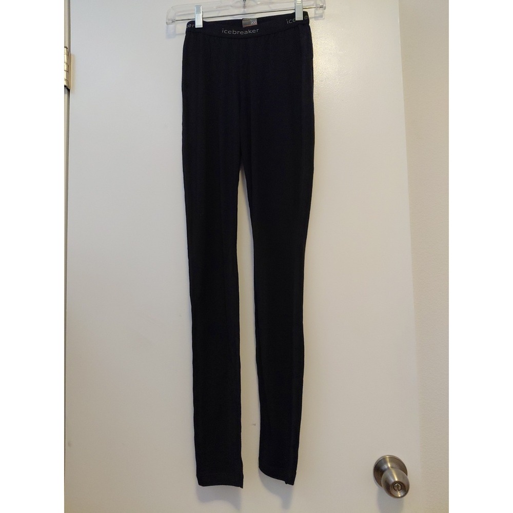 Icebreaker Merino 200 Leggings Womens Thermal Base Layer Hiking Ski XS Black - Picture 2 of 6